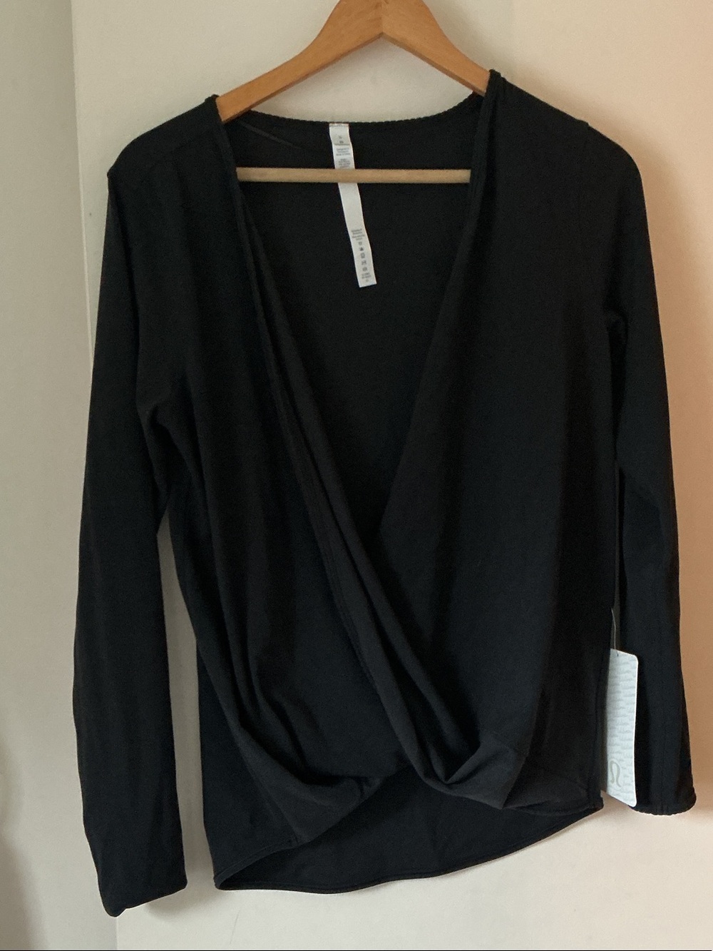 lululemon athletica Black Wrap-Front Long Sleeve Top